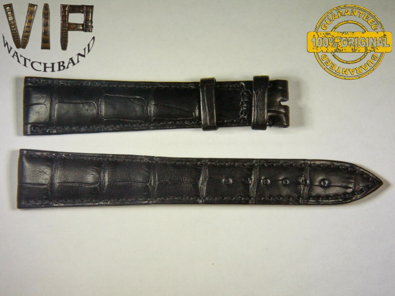 Breguet 20mm strap, crocodile, black — face side
