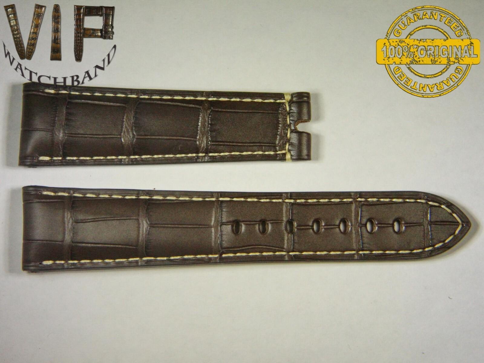 Breguet 22mm strap, crocodile, brown — face side