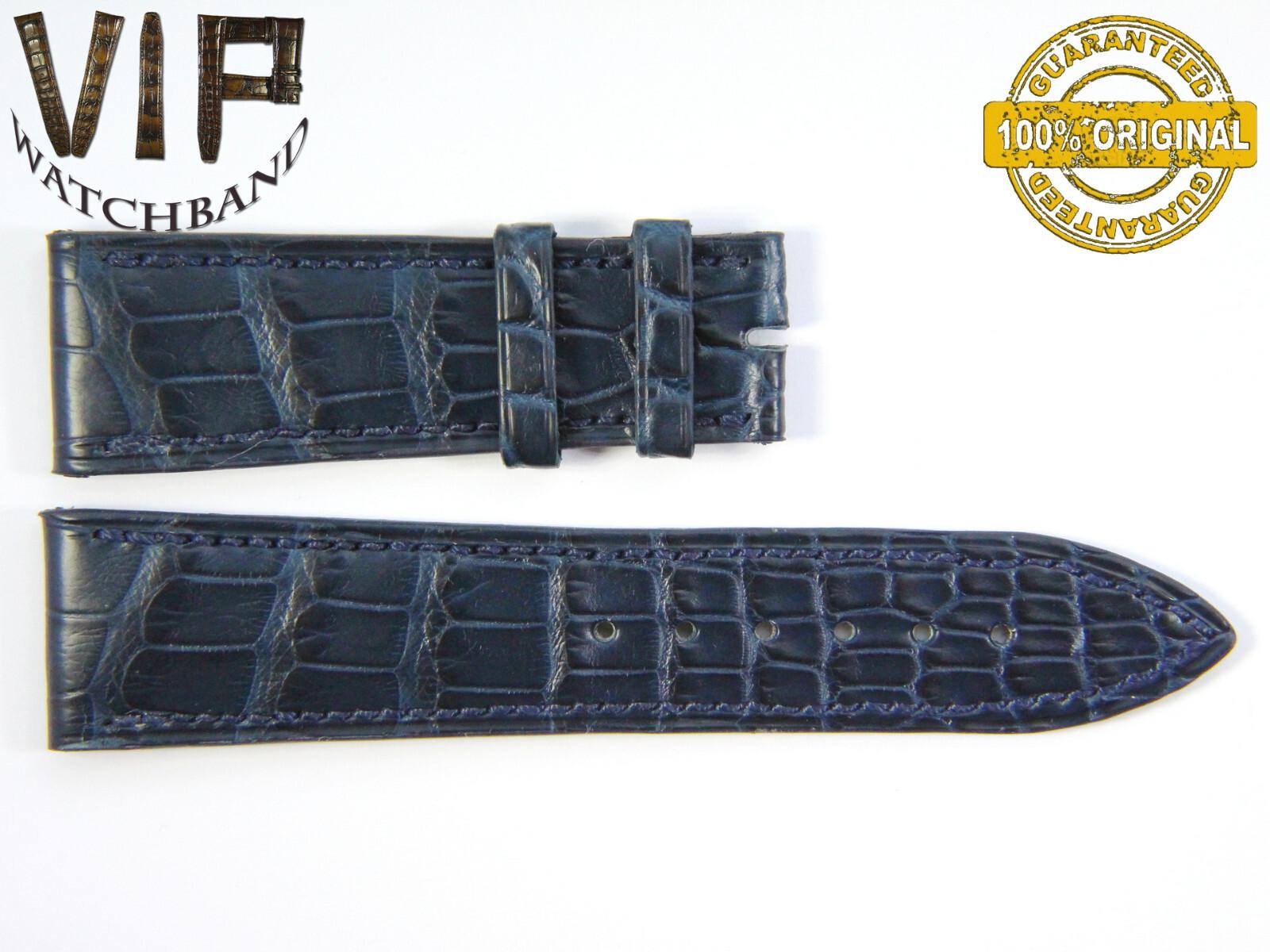Corum 21mm strap, crocodile, blue — face side