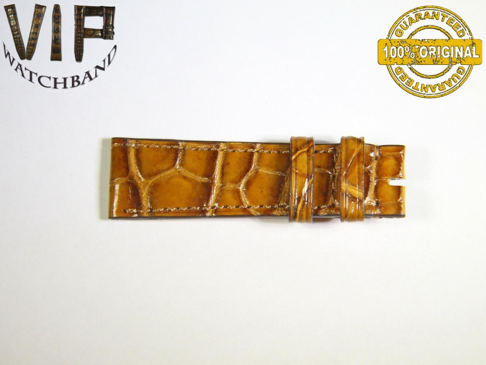 IWC 18mm short strap half, crocodile, brown — face side