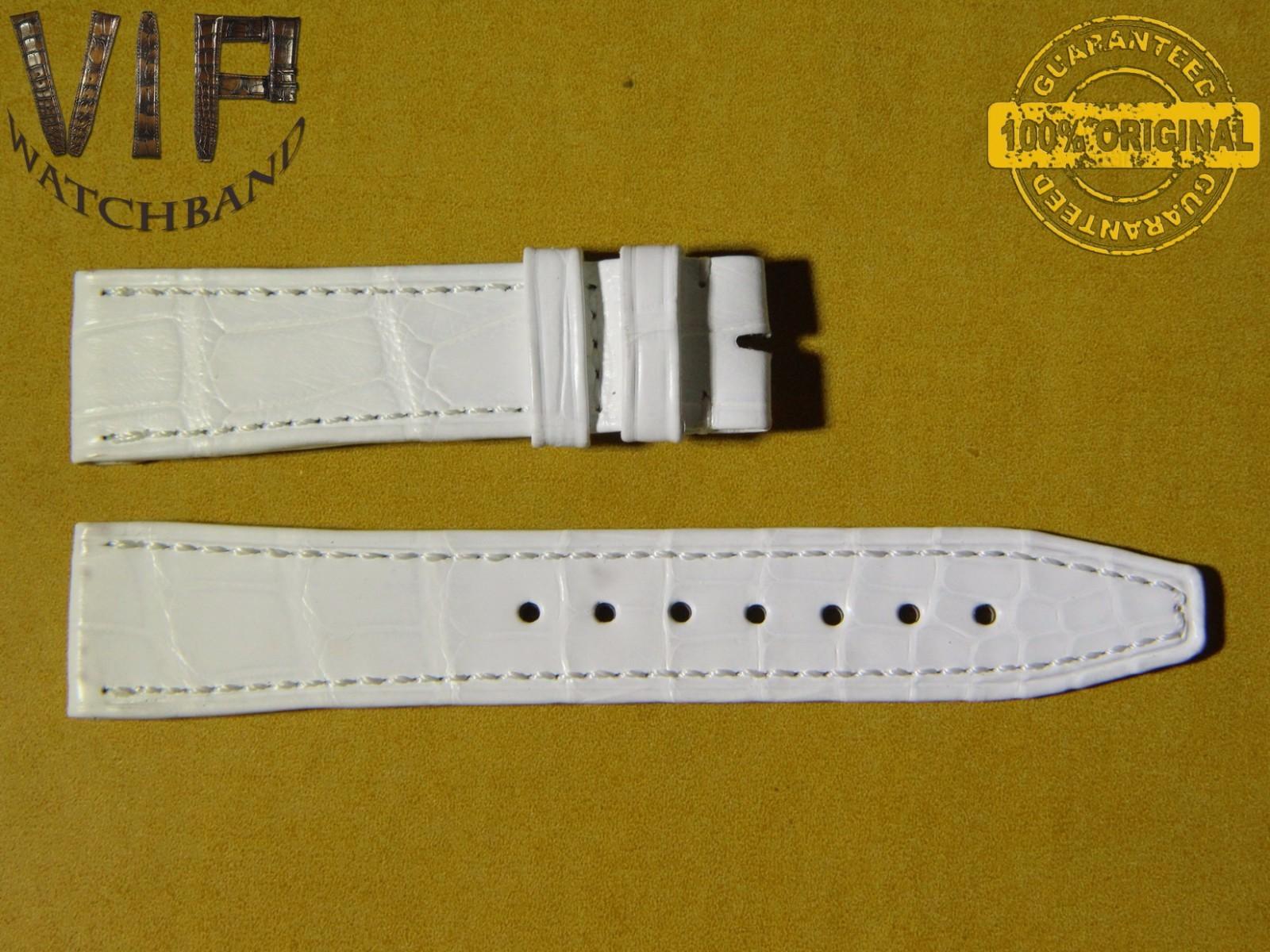 IWC 18mm strap, crocodile, white — face side