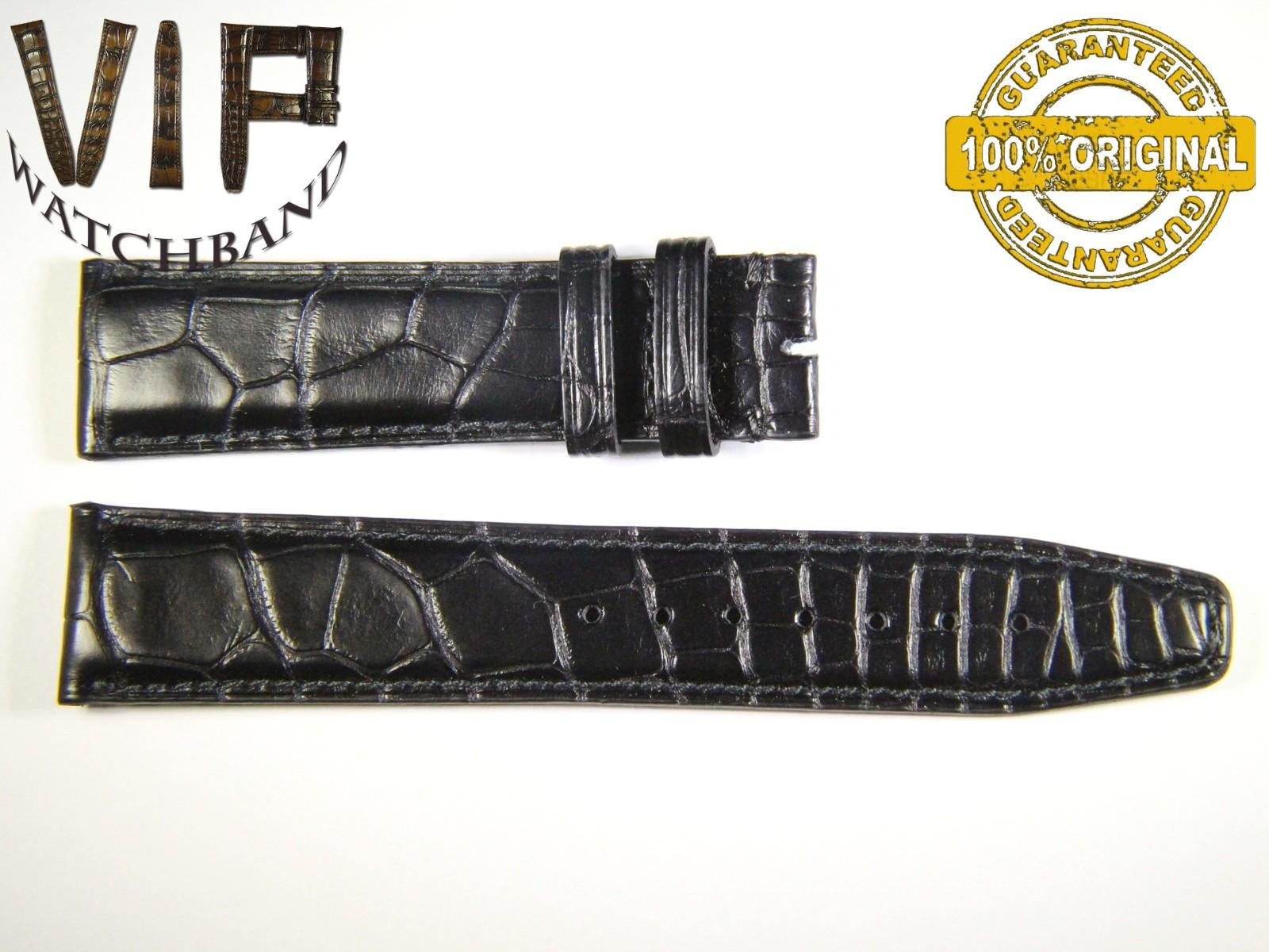 IWC 20mm strap, crocodile, black — face side