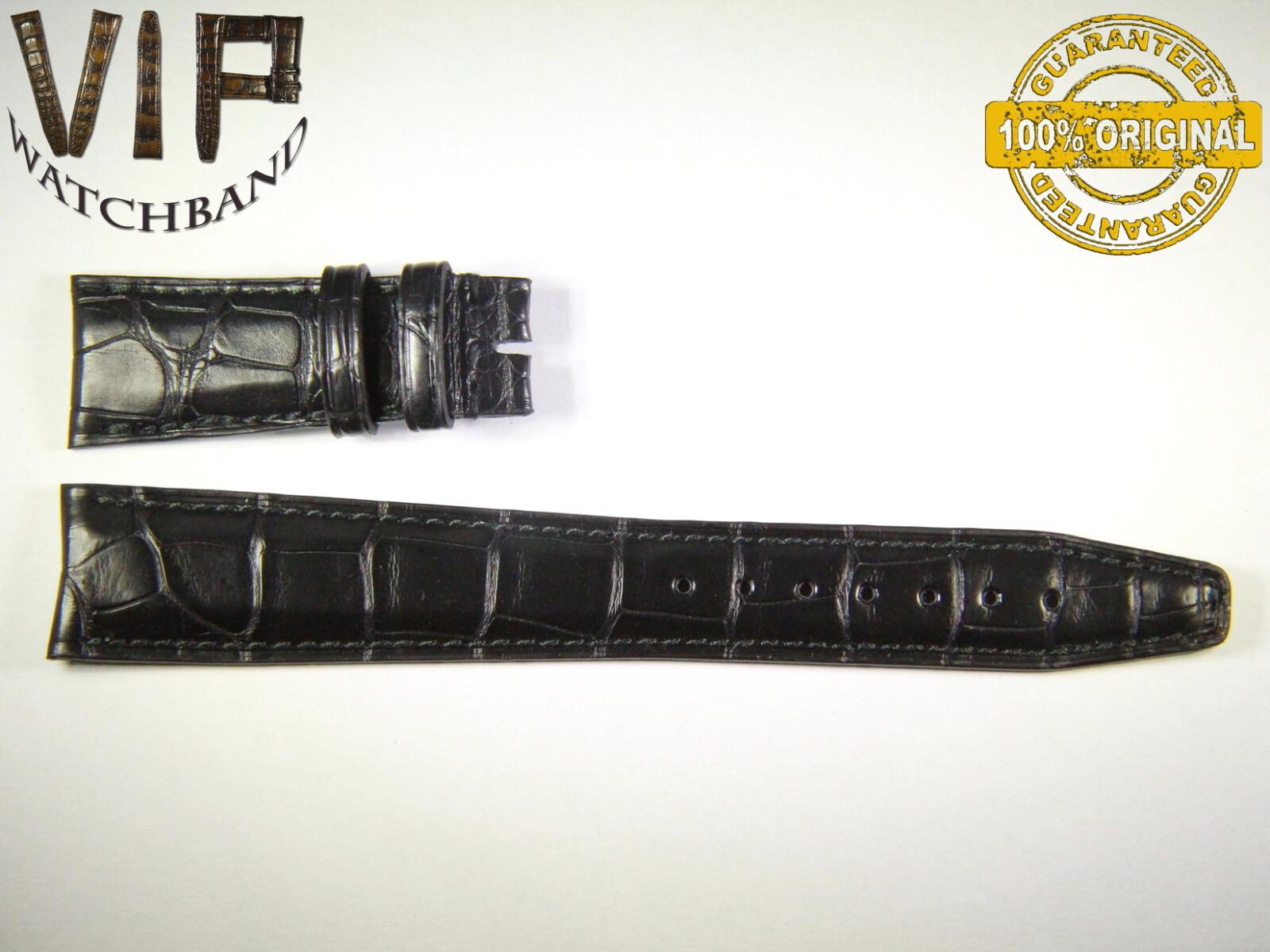 IWC 20mm strap, crocodile, black — face side