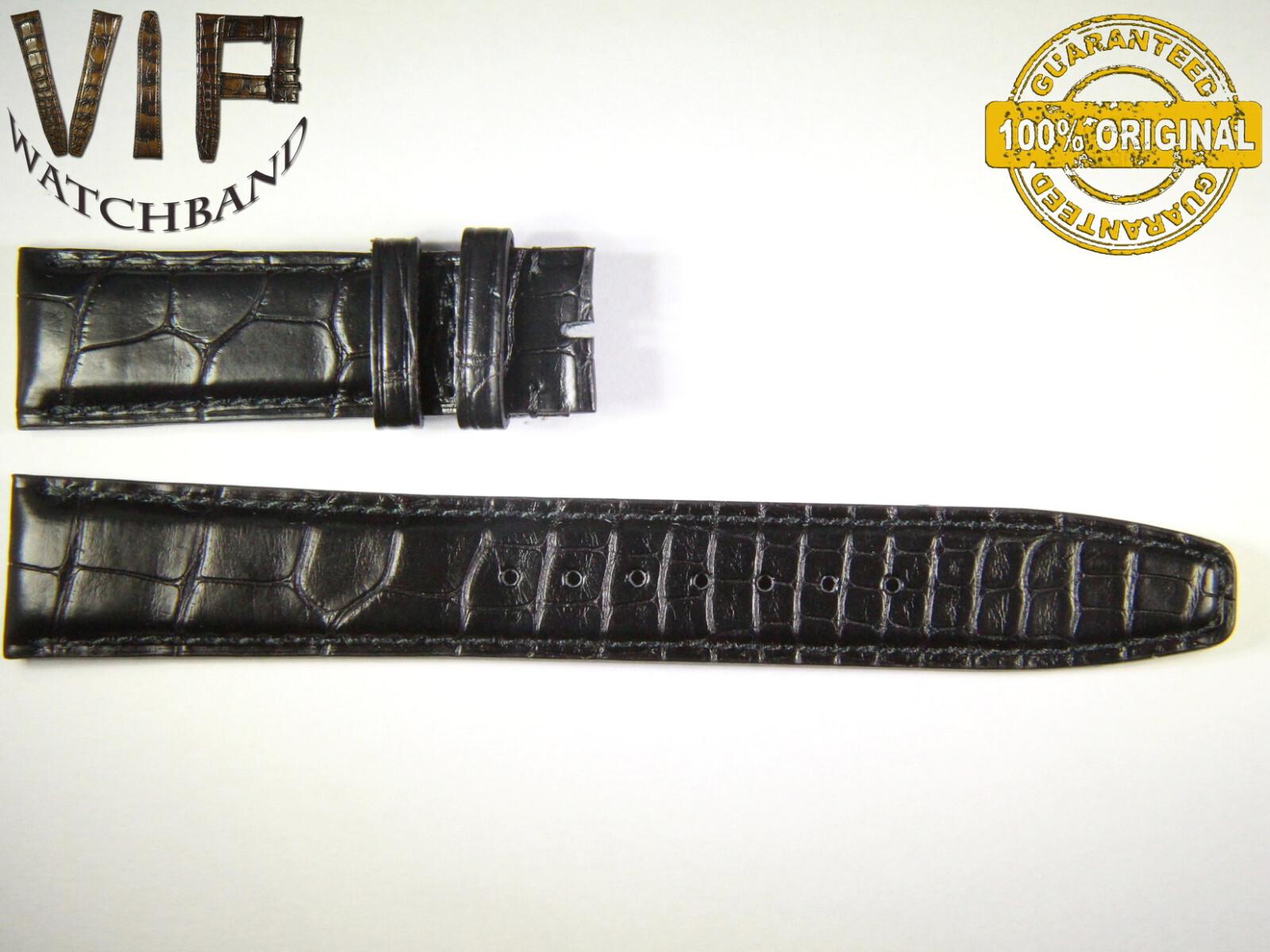 IWC 20mm strap, crocodile, black — face side