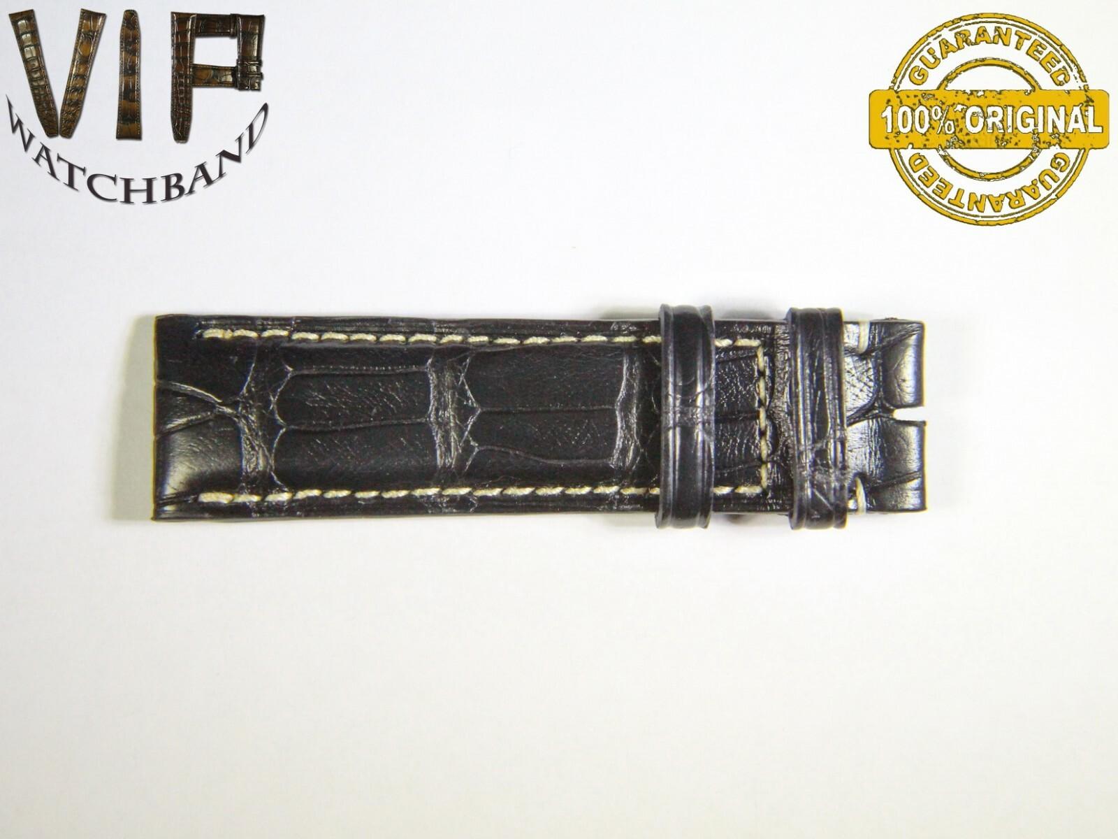 IWC 20mm short strap half, crocodile, black — face side