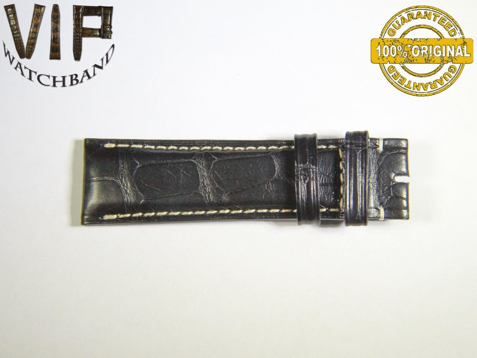 IWC 20mm short strap half, crocodile, black — face side