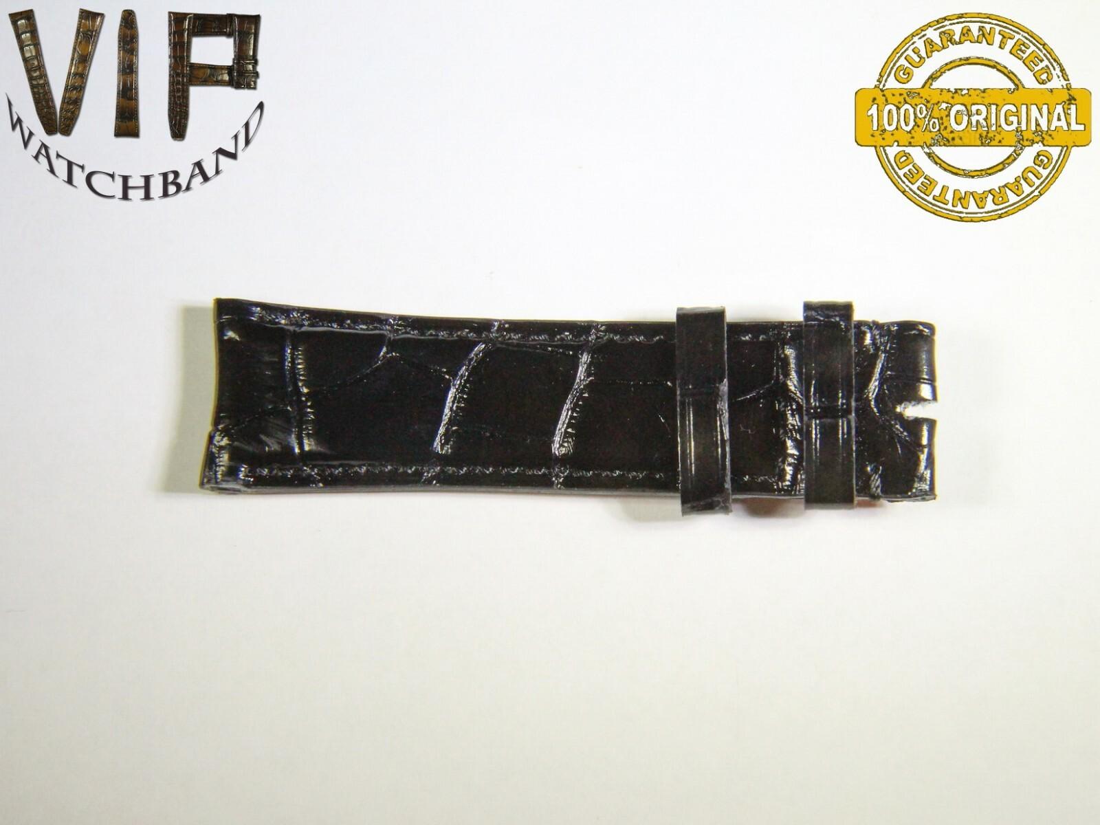 IWC 20mm short strap half, crocodile, black — face side