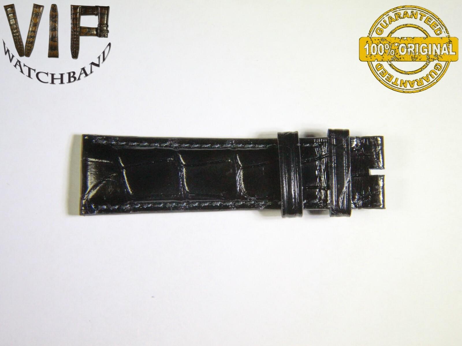 IWC 20mm short strap half, crocodile, black — face side