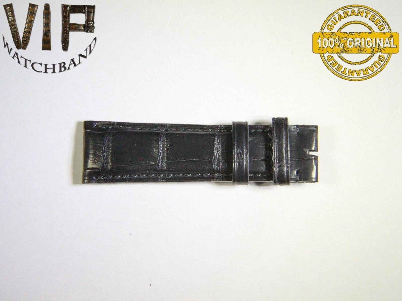 IWC 20mm short strap half, crocodile, black — face side