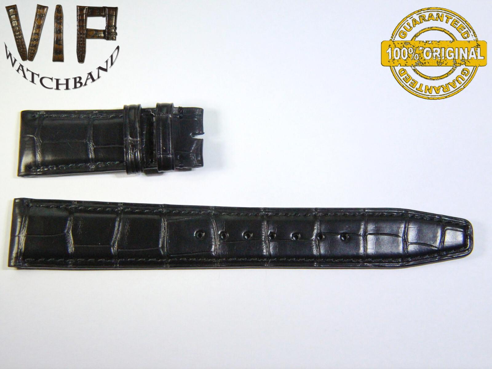 IWC 20mm strap, crocodile, black — face side
