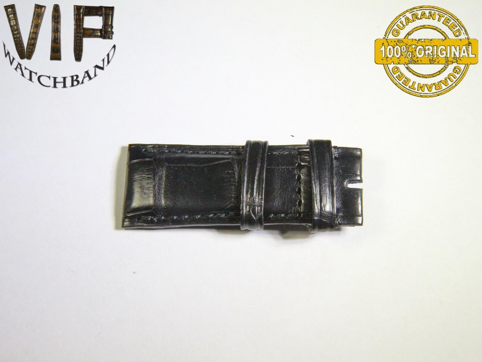 IWC 20mm short strap half, crocodile, black — face side
