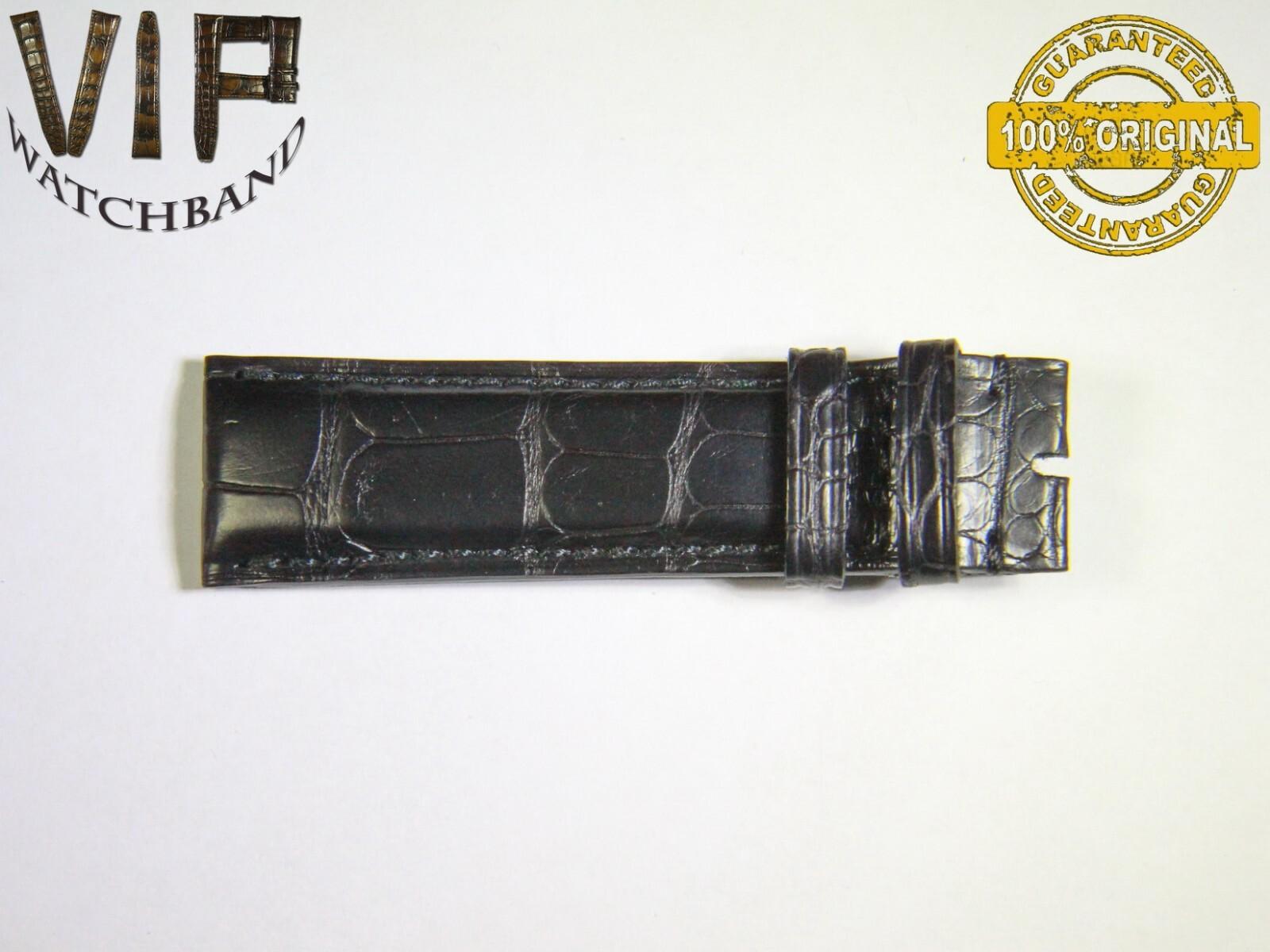 IWC 20mm short strap half, crocodile, black — face side
