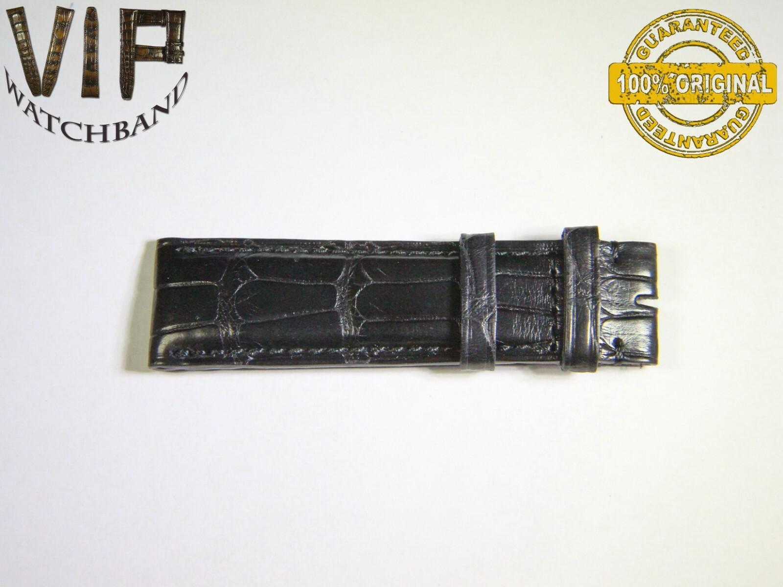 IWC 20mm short strap half, crocodile, black — face side