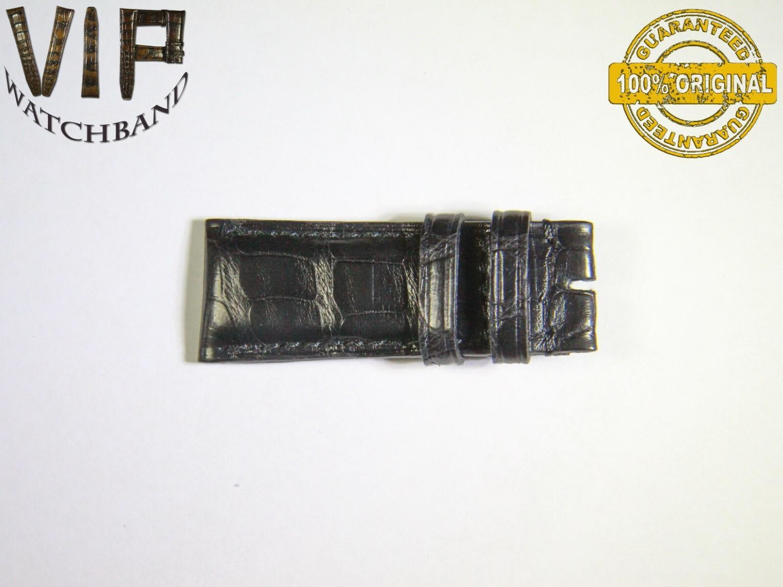 IWC 20mm short strap half, crocodile, black — face side