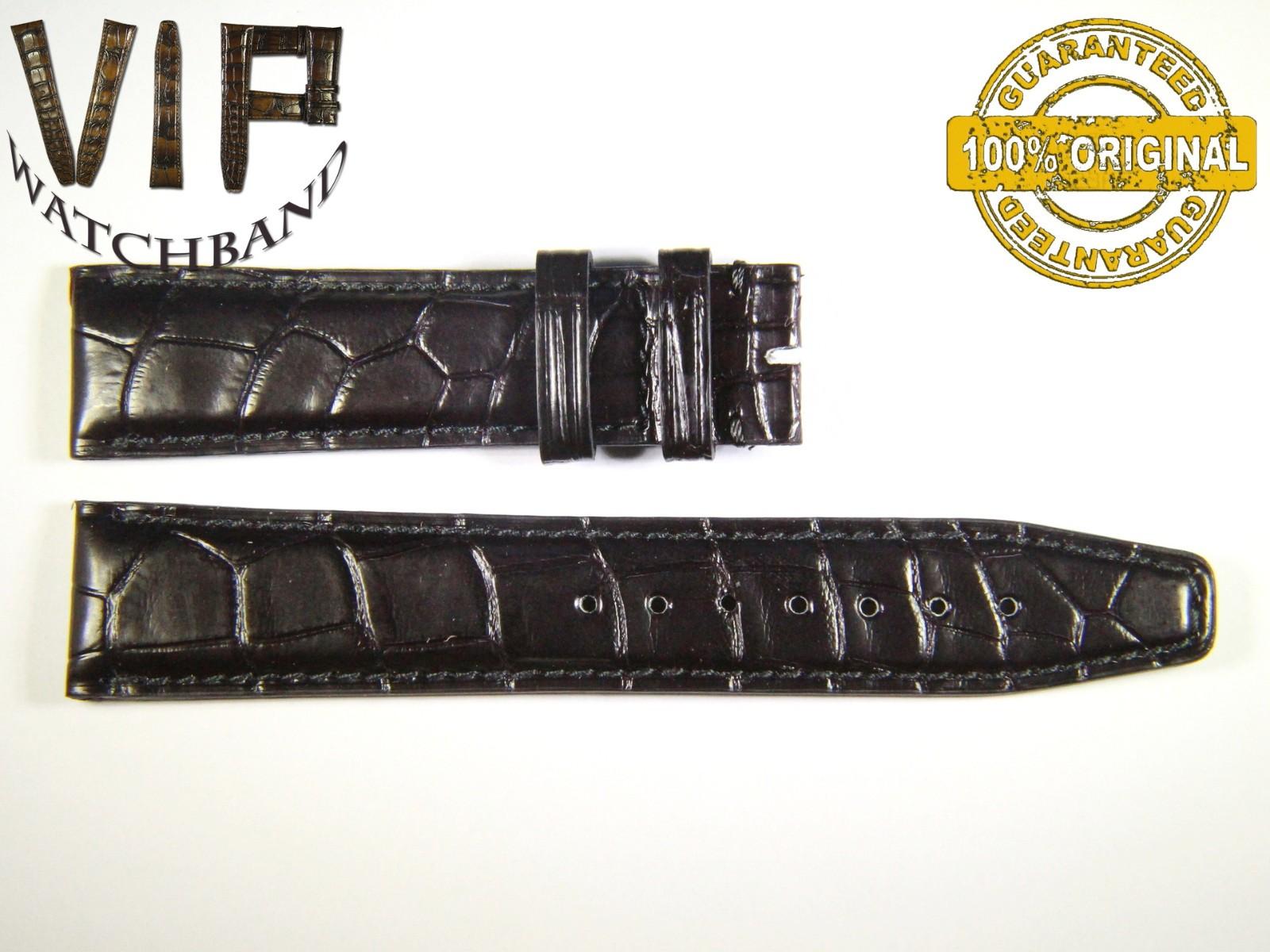 IWC 20mm strap, crocodile, black — face side