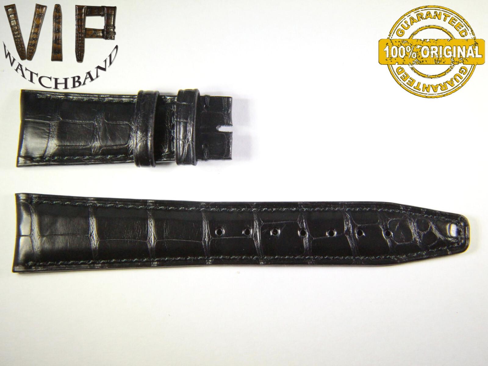 IWC 20mm strap, crocodile, black — face side
