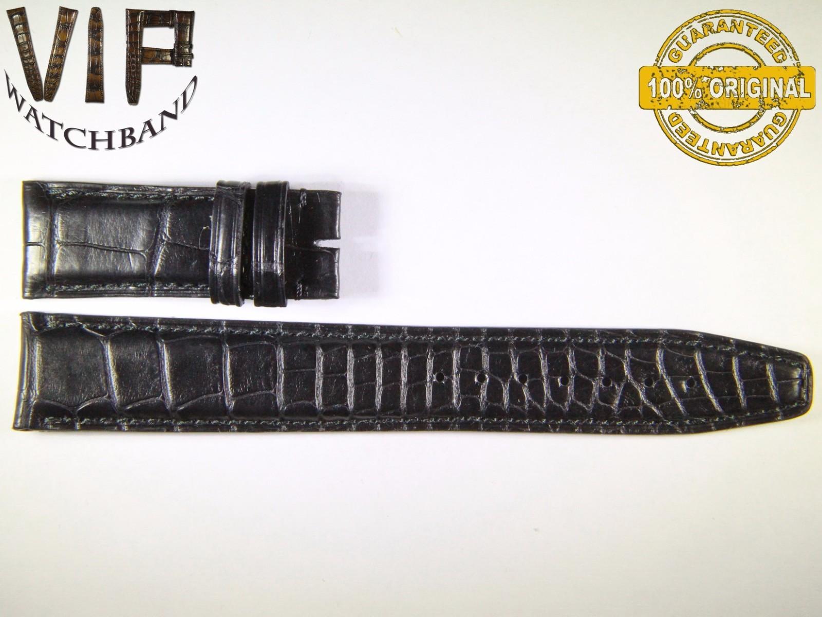 IWC 20mm strap, crocodile, black — face side