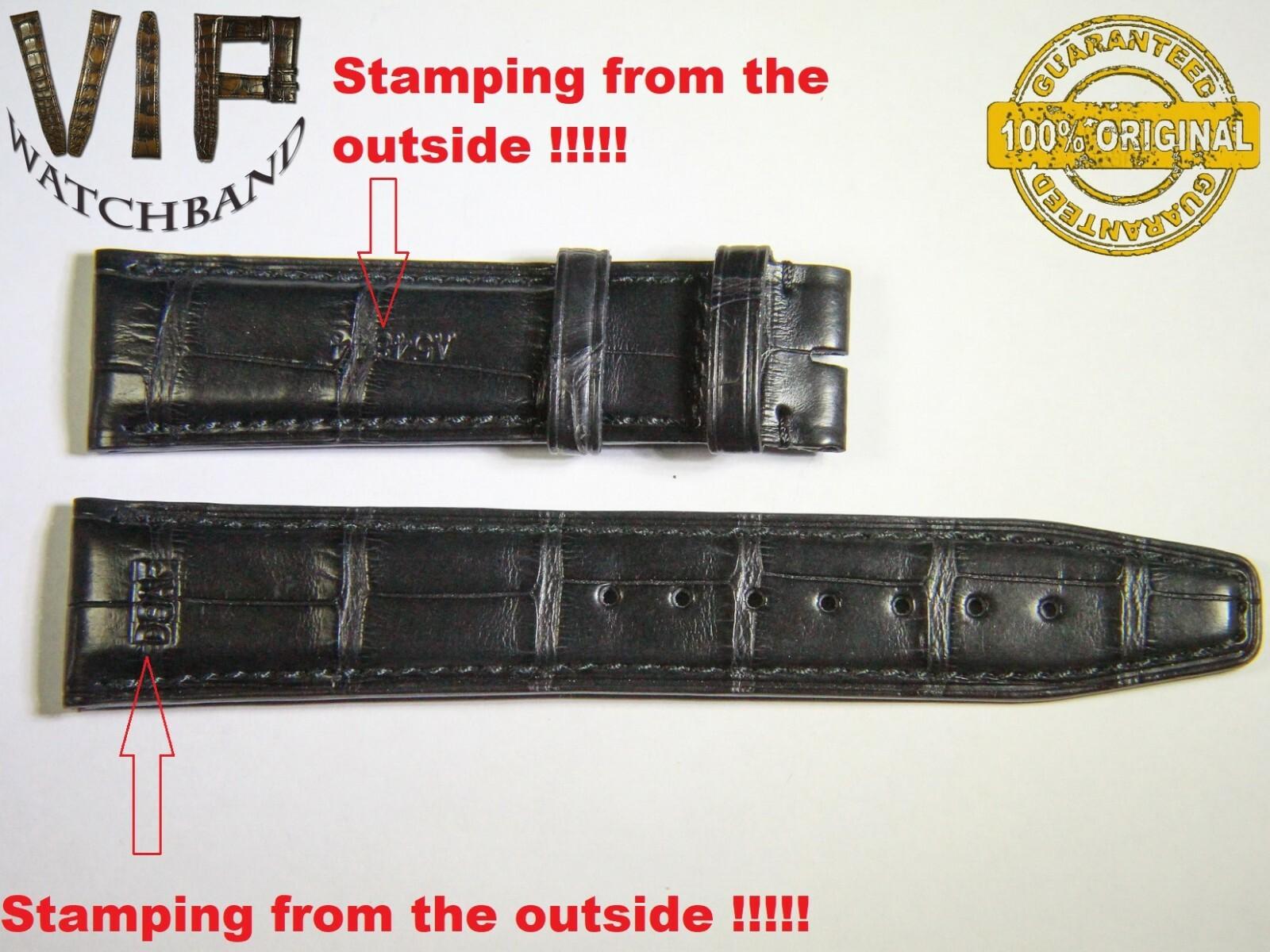 IWC 20mm strap, crocodile, black — face side