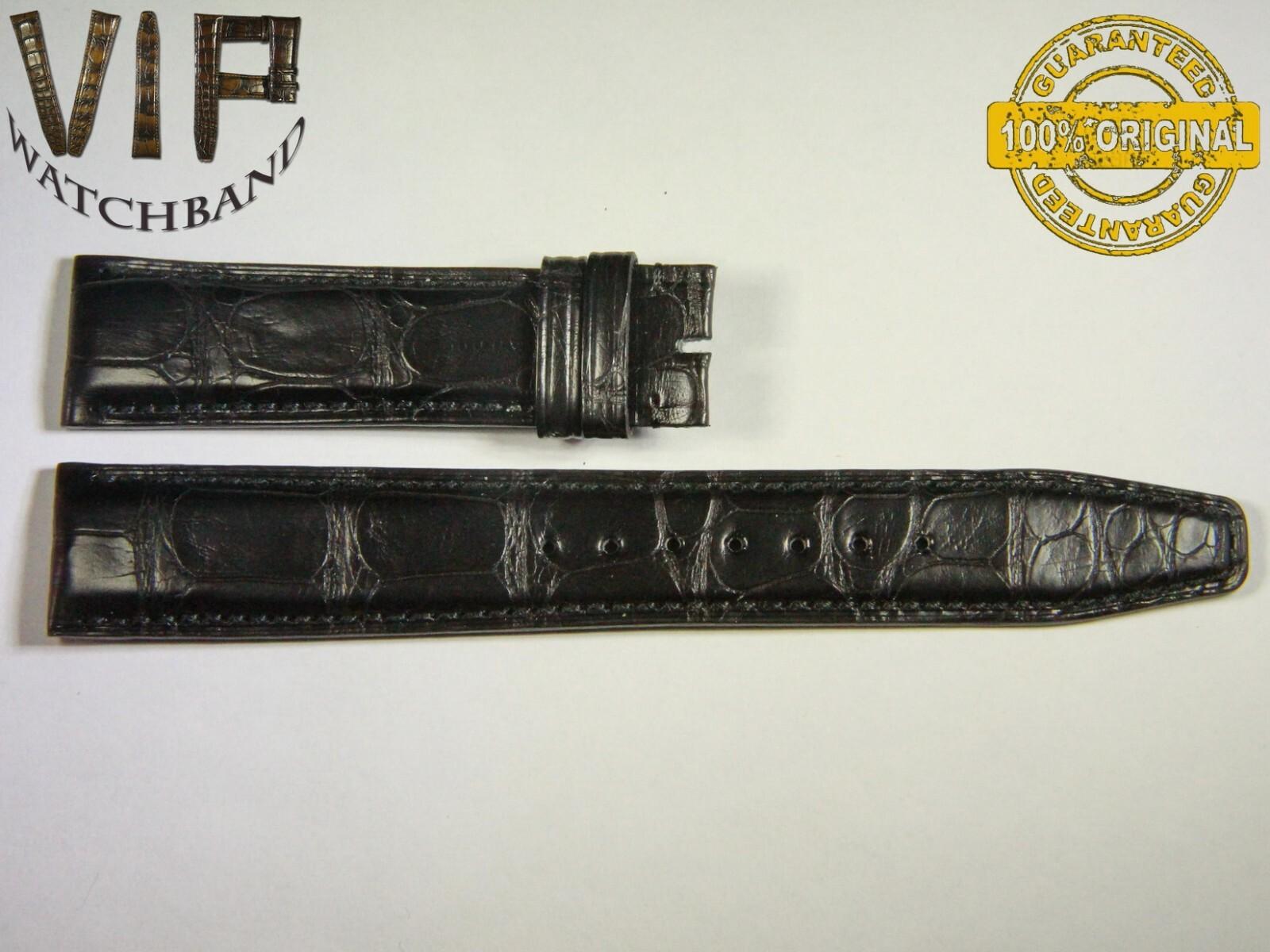 IWC 20mm strap, crocodile, black — face side