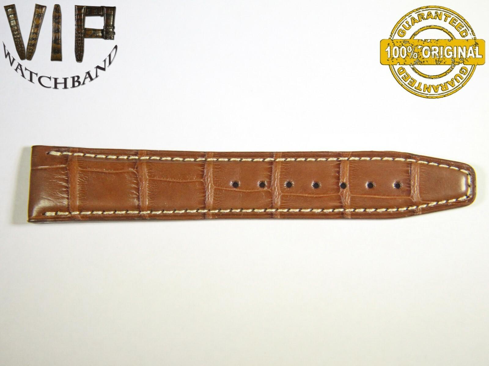 IWC 20mm long strap half, crocodile, brown — face side