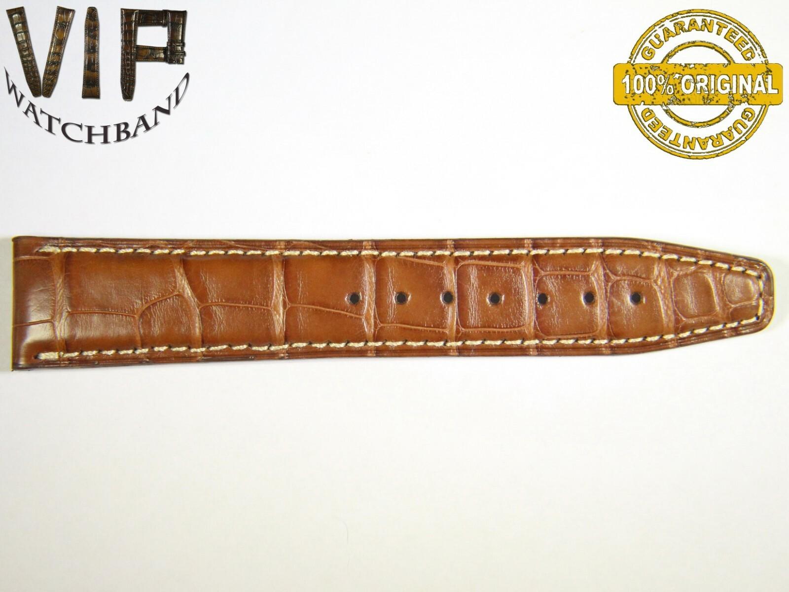 IWC 20mm long strap half, crocodile, brown — face side