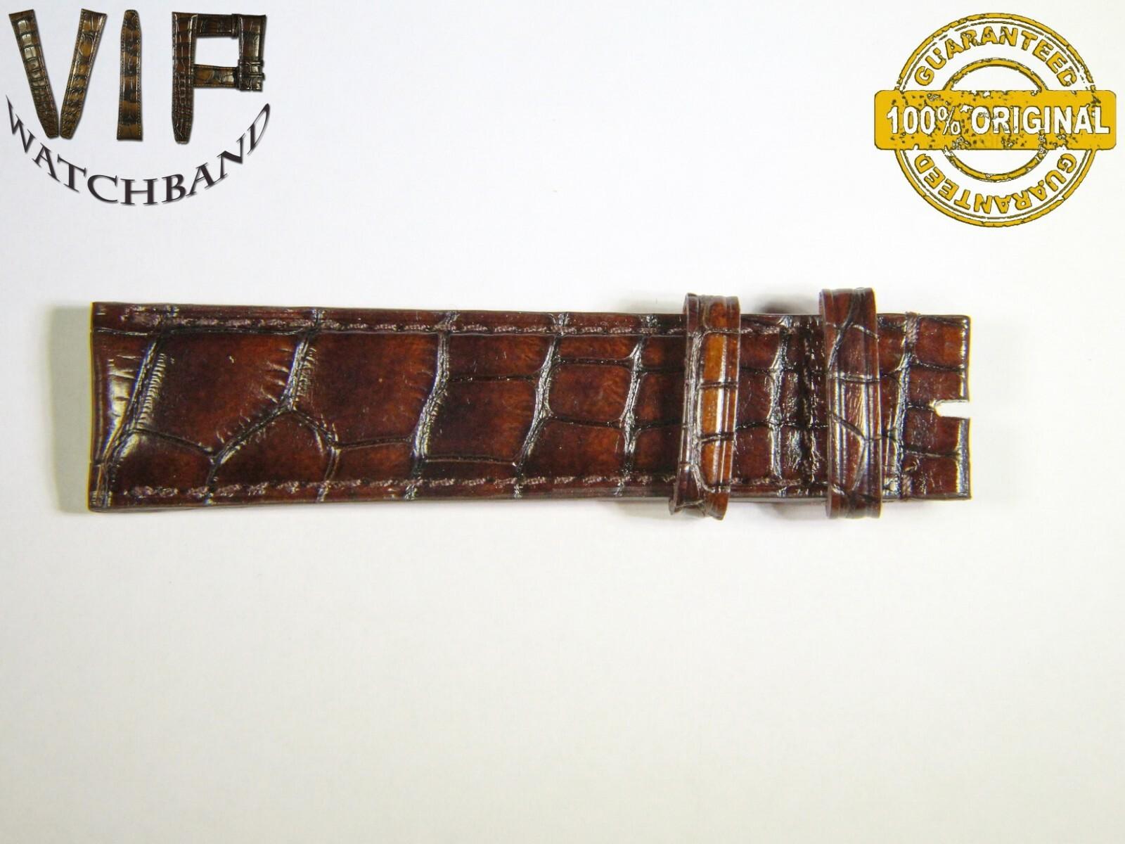 IWC 20mm short strap half, crocodile, brown — face side