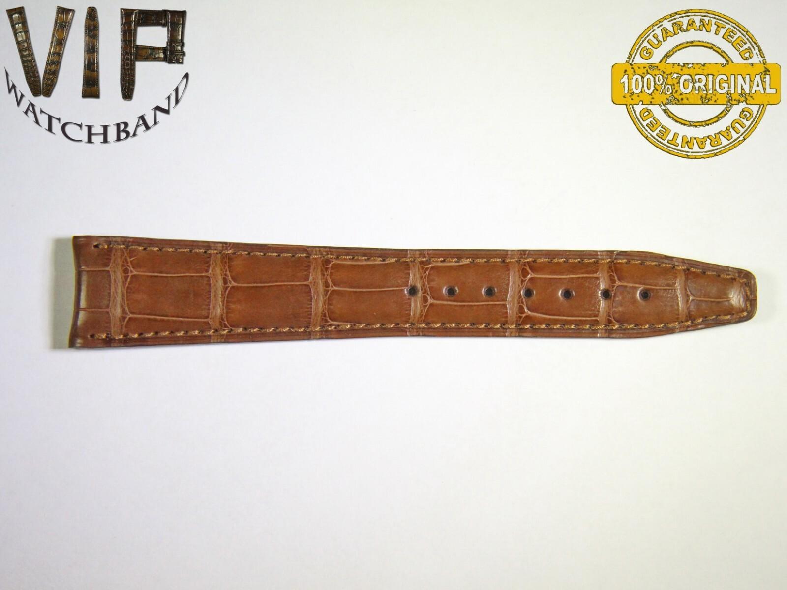 IWC 20mm long strap half, crocodile, brown — face side