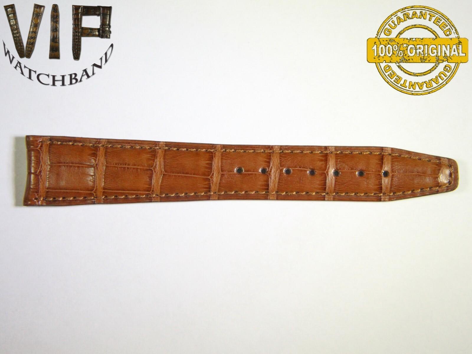 IWC 20mm long strap half, crocodile, brown — face side