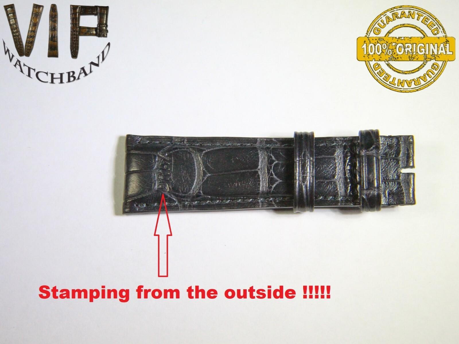 IWC 21mm short strap half, crocodile, black — face side