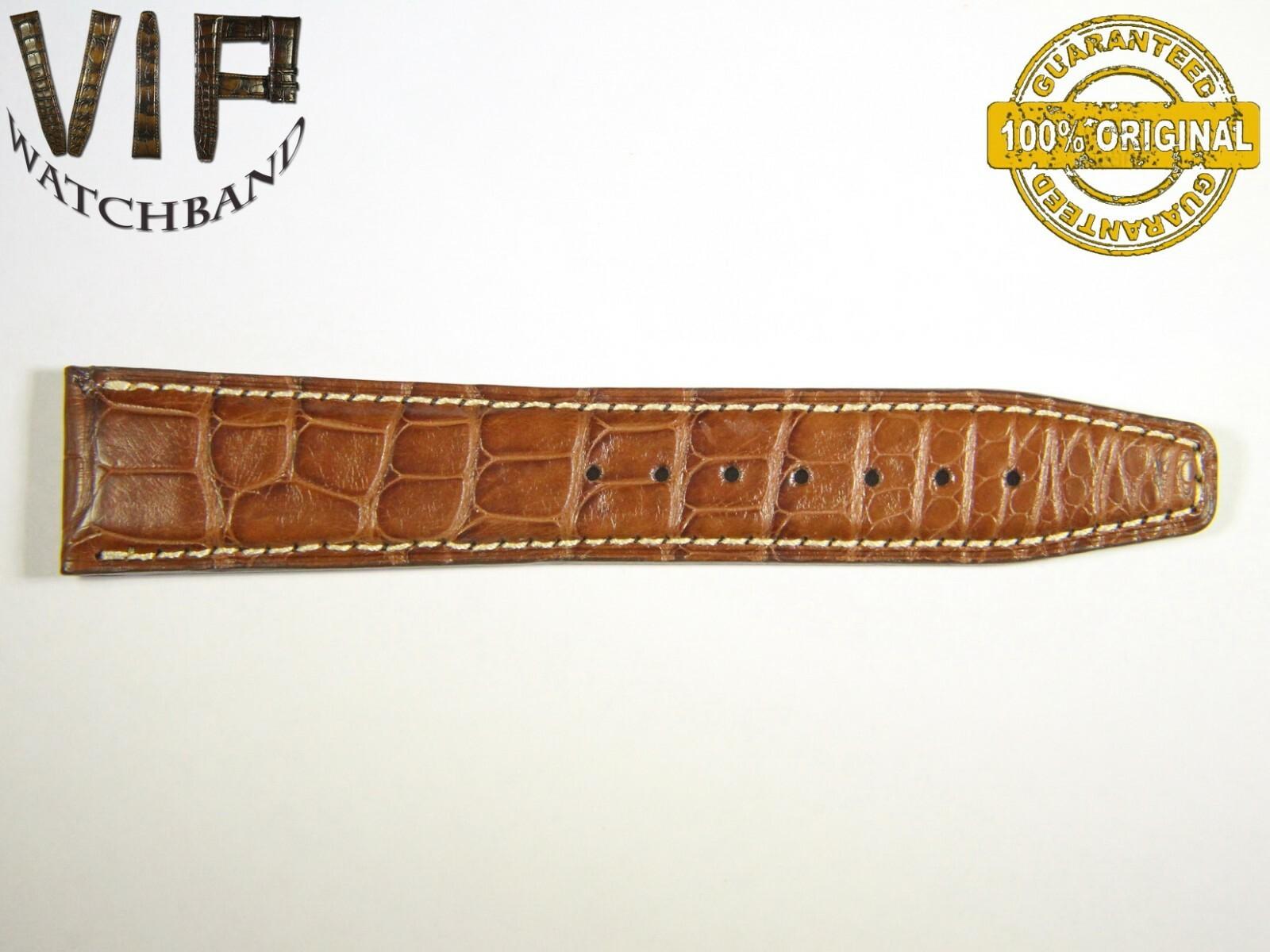IWC 21mm long strap half, crocodile, brown — face side