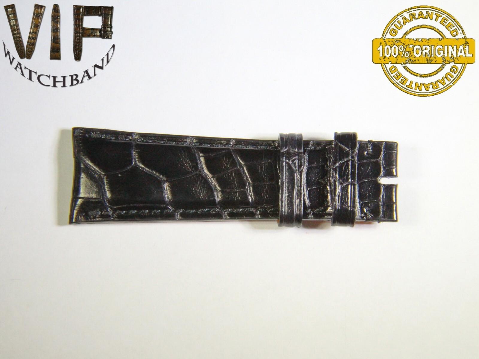 IWC 22mm short strap half, crocodile, black — face side
