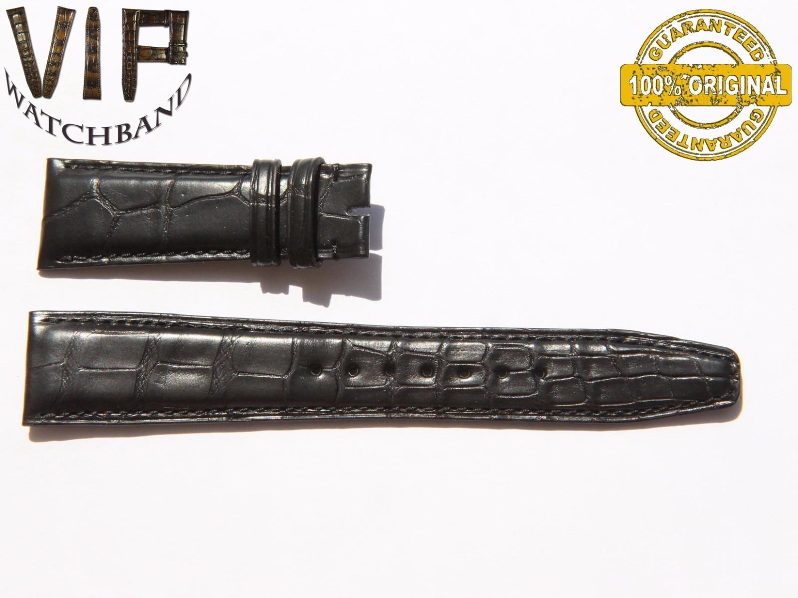 IWC 22mm strap, crocodile, black — face side