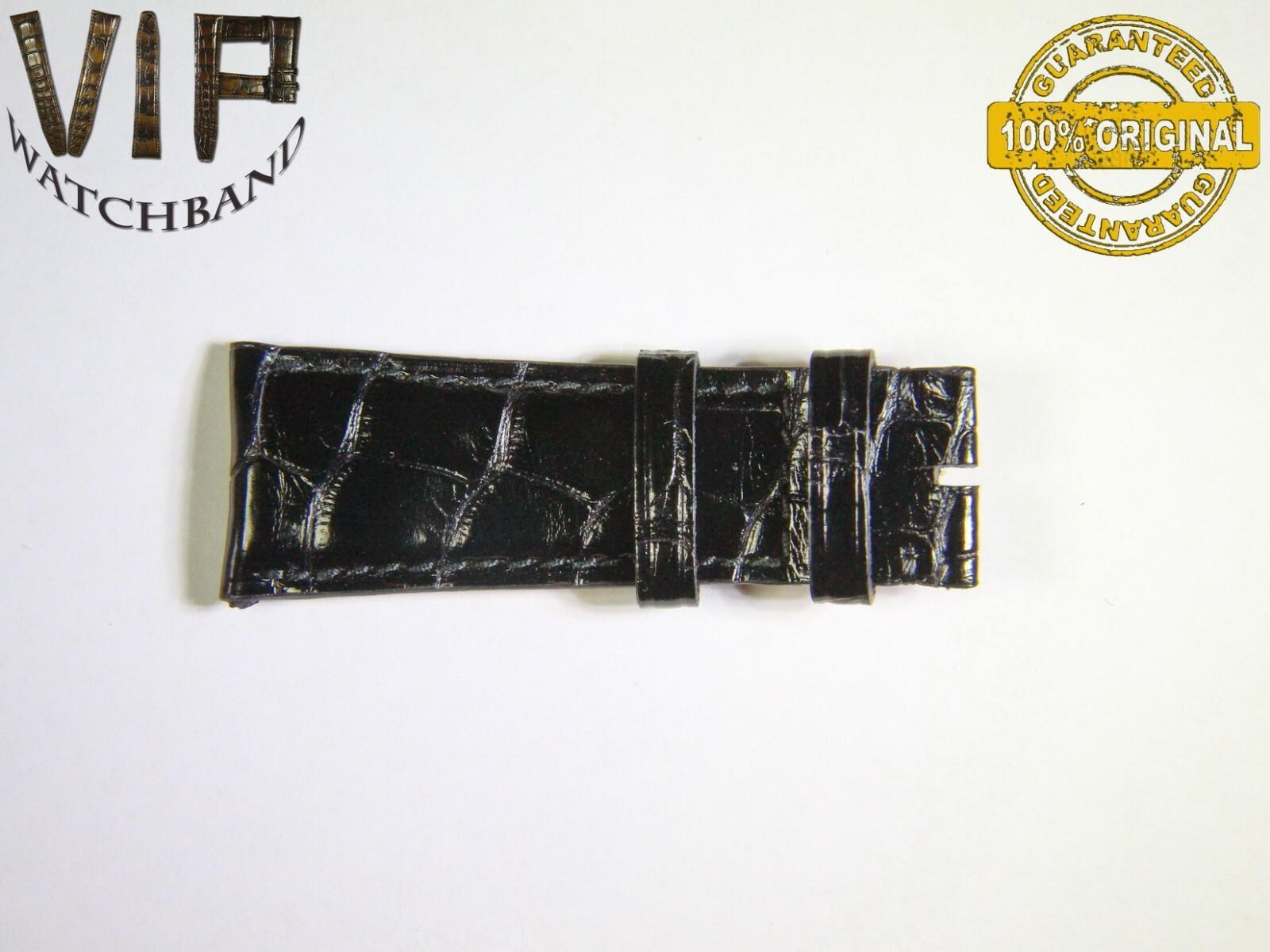 IWC 22mm short strap half, crocodile, black — face side