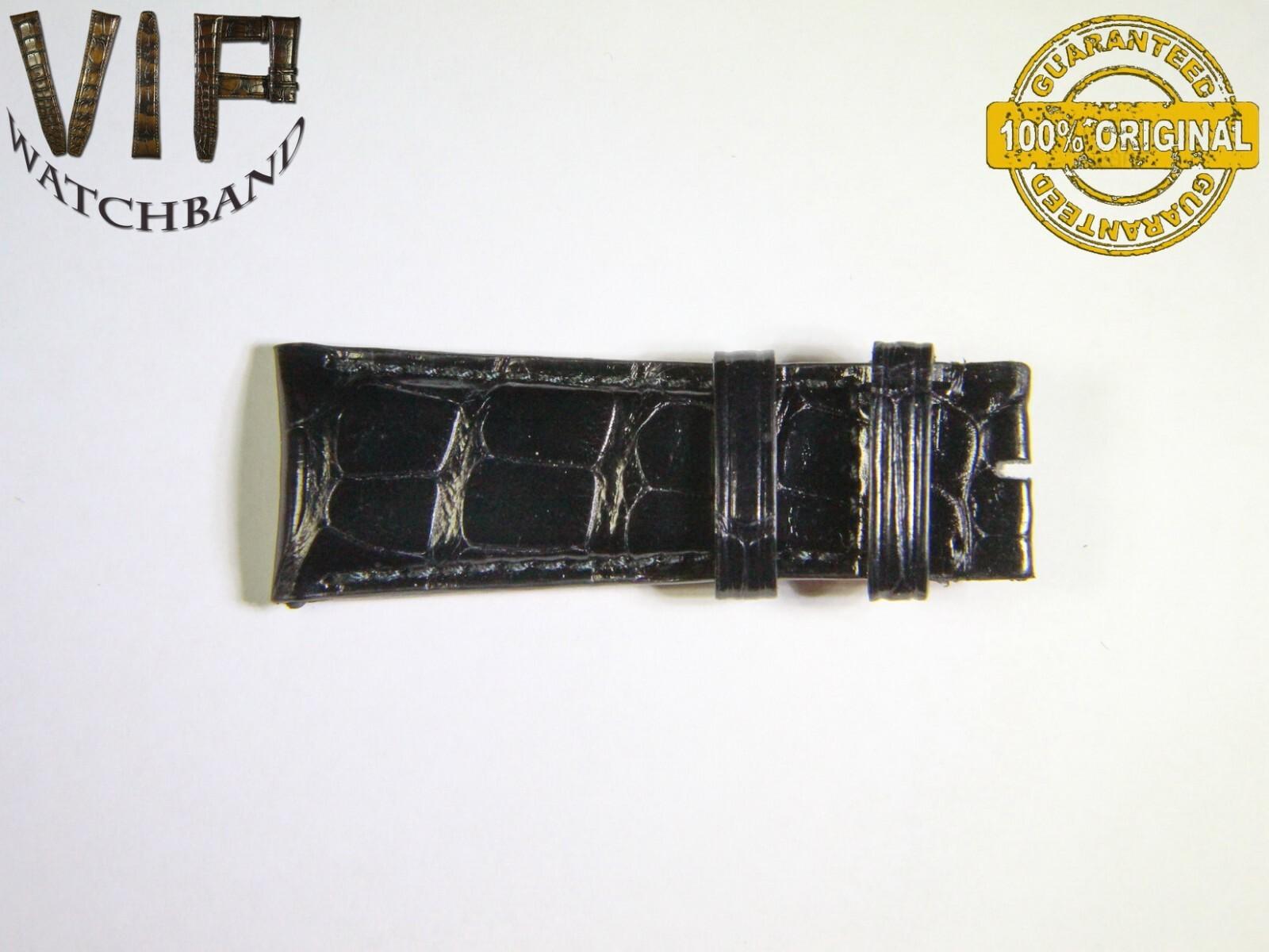 IWC 22mm short strap half, crocodile, black — face side