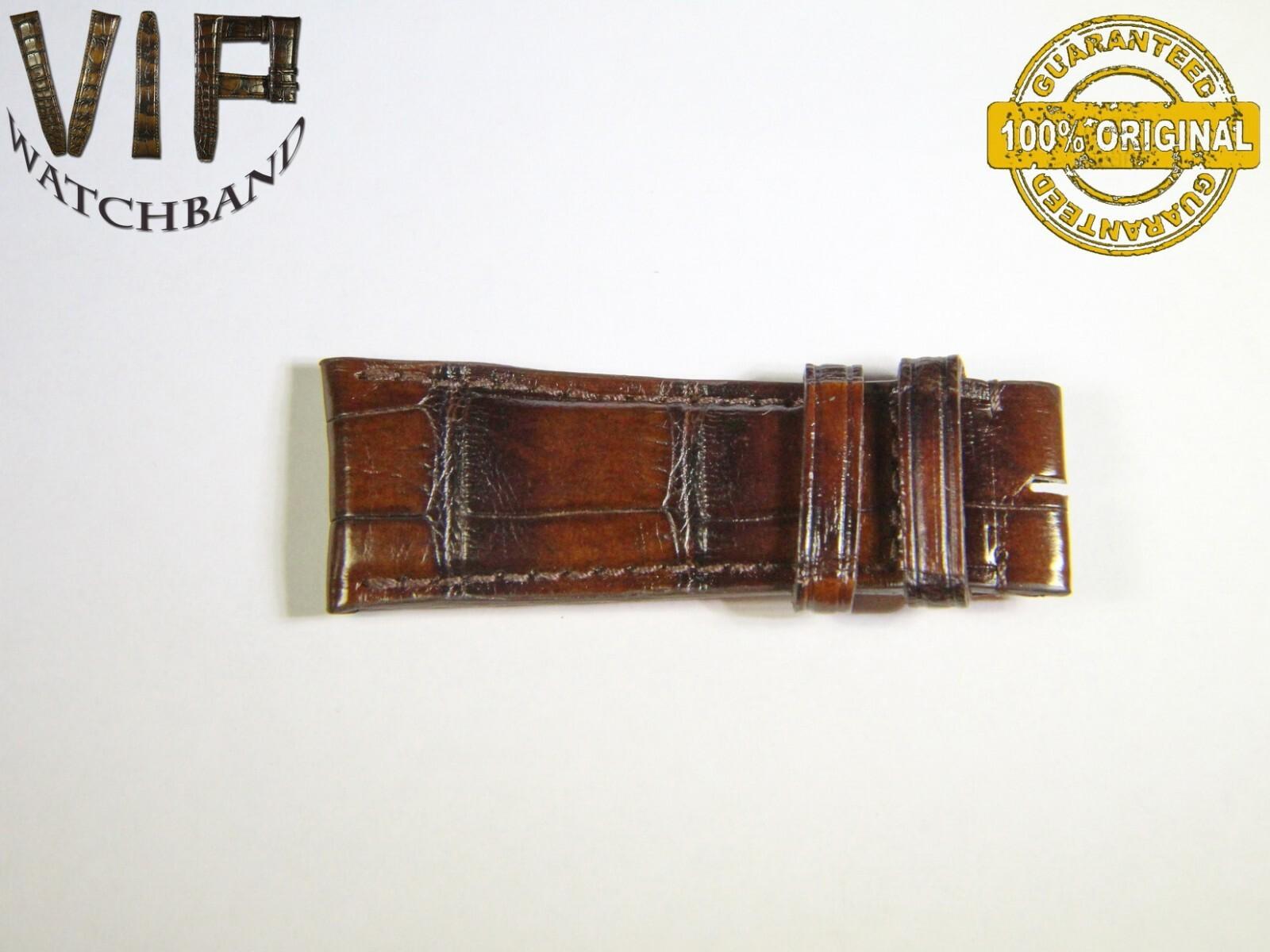 IWC 22mm short strap half, crocodile, brown — face side
