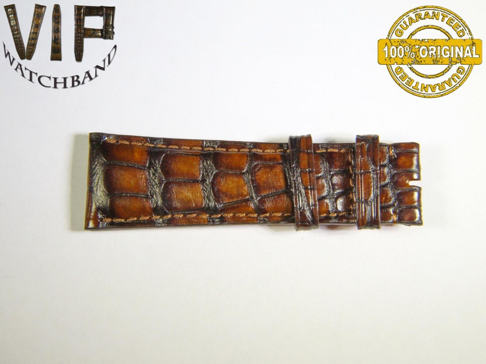 IWC 22mm short strap half, crocodile, brown — face side