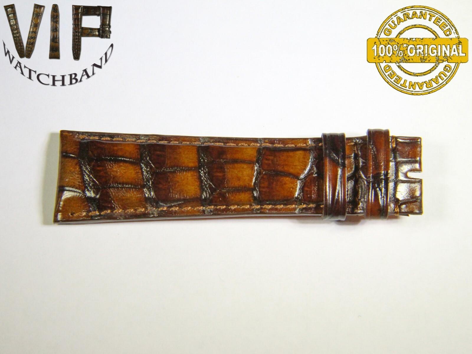 IWC 22mm short strap half, crocodile, brown — face side