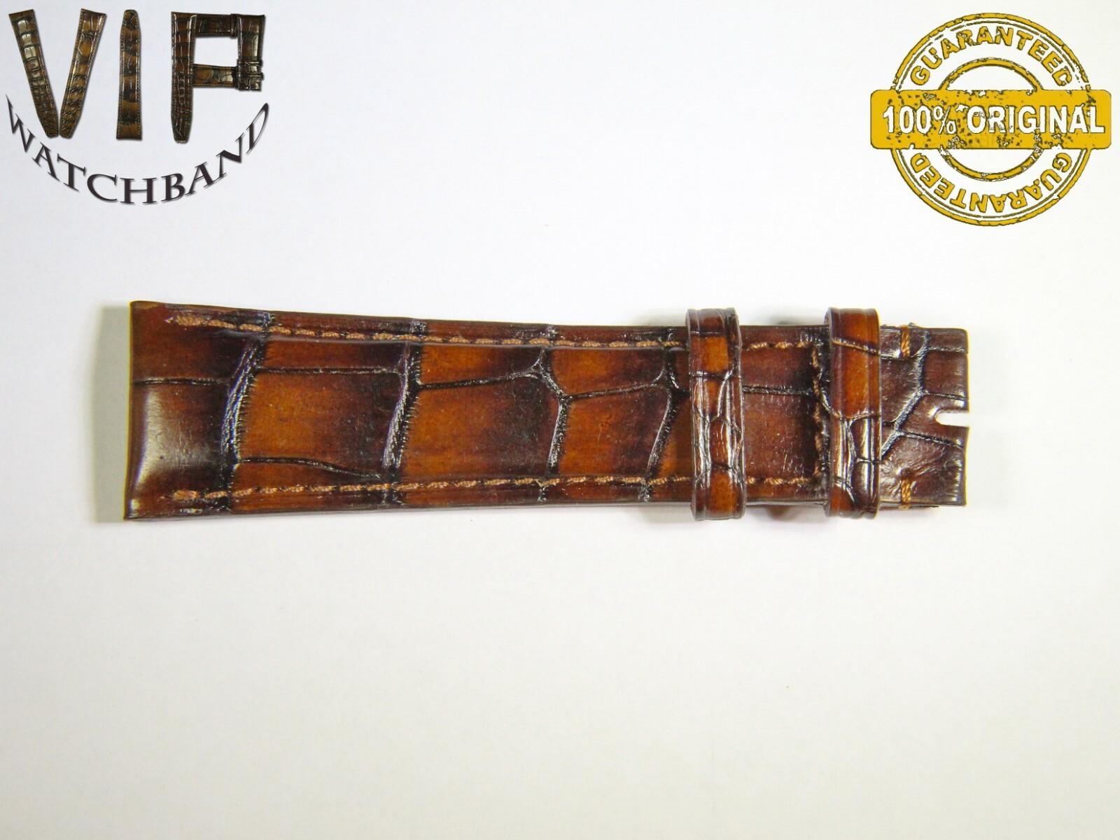 IWC 22mm short strap half, crocodile, brown — face side