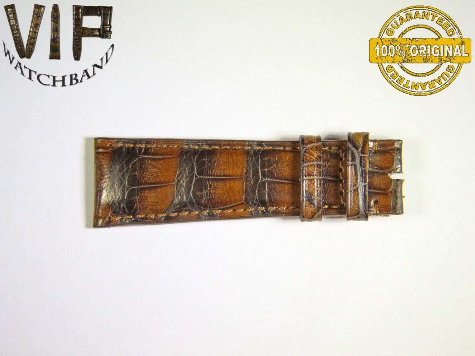 IWC 22mm short strap half, crocodile, brown — face side