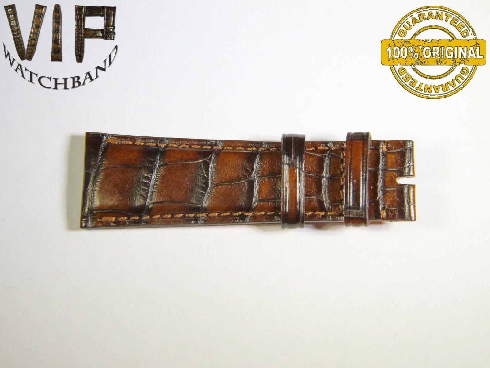 IWC 22mm short strap half, crocodile, brown — face side
