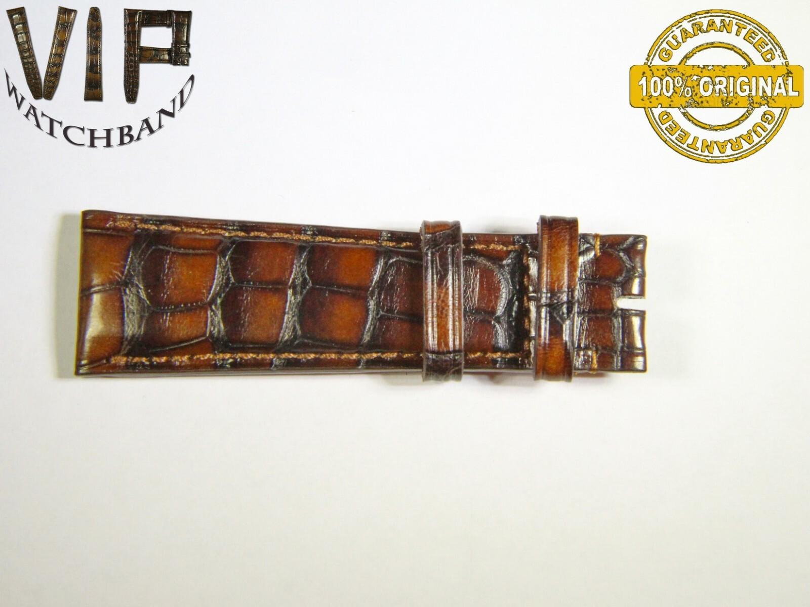 IWC 22mm short strap half, crocodile, brown — face side
