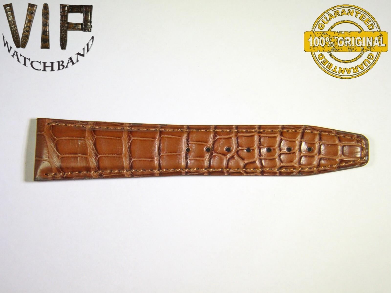 IWC 22mm long strap half, crocodile, brown — face side