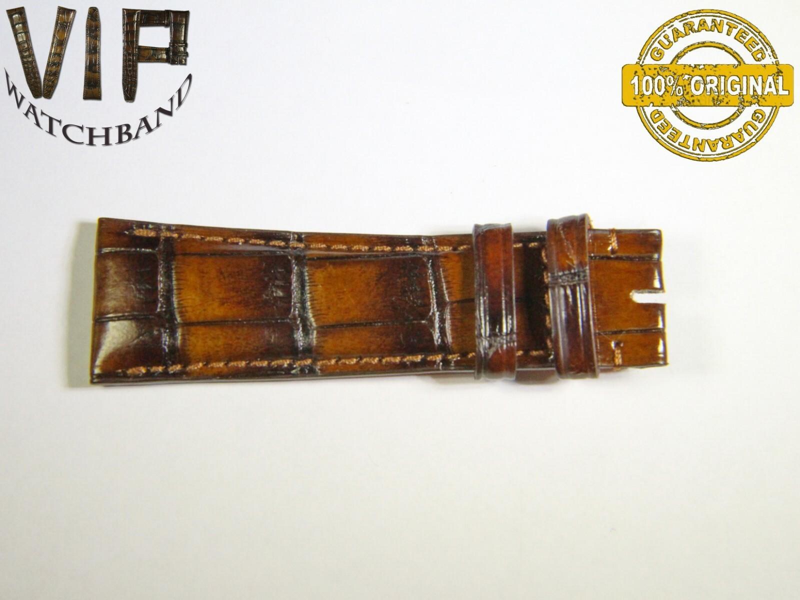 IWC 22mm short strap half, crocodile, brown — face side