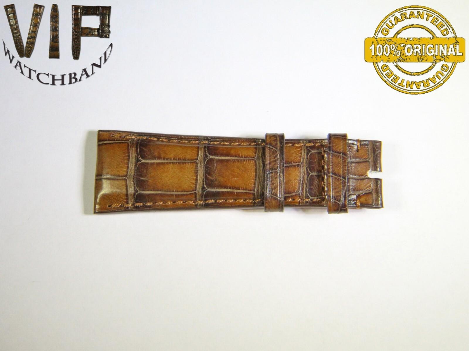 IWC 22mm short strap half, crocodile, brown — face side