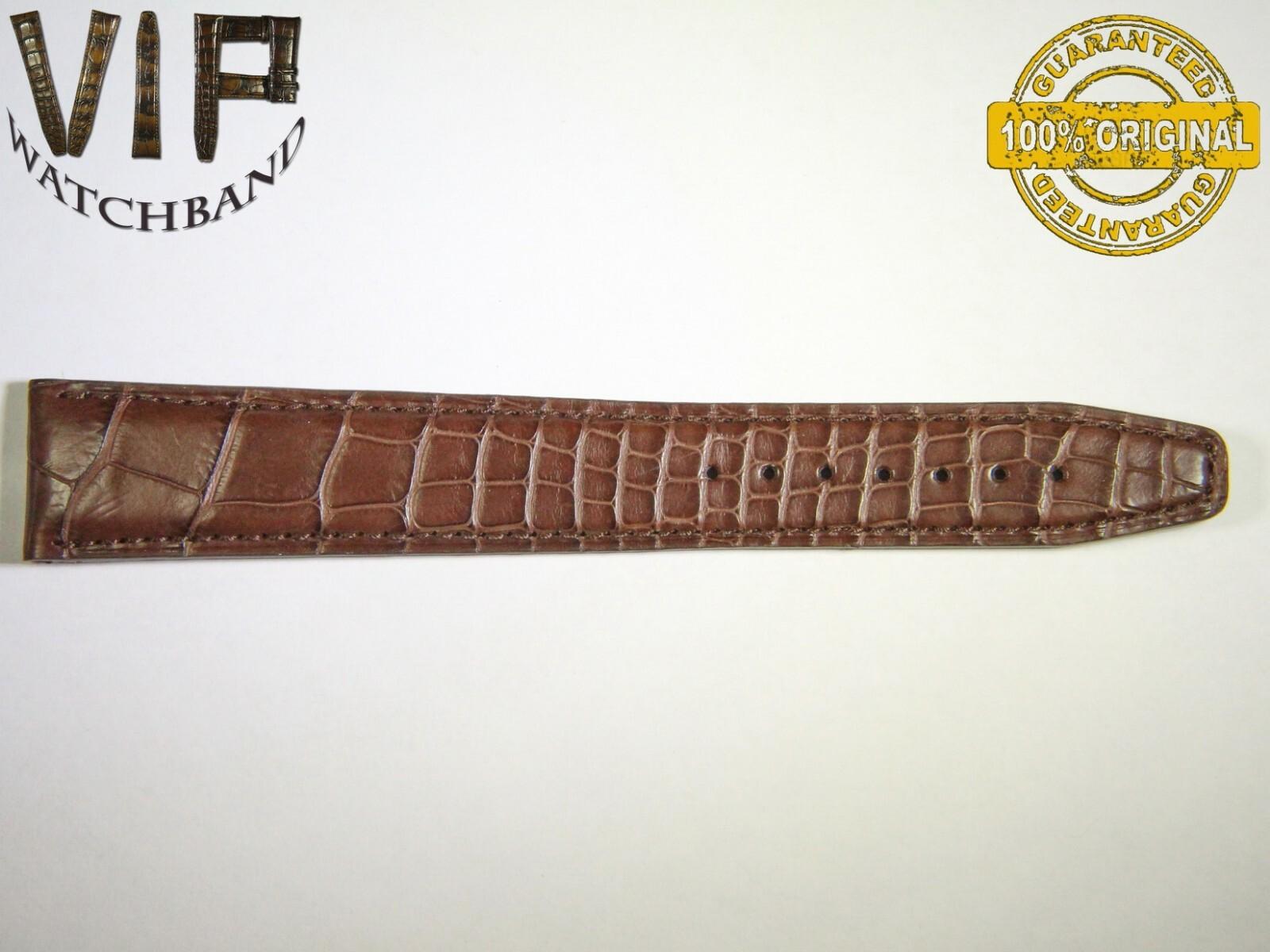 IWC 22mm long strap half, crocodile, brown — face side