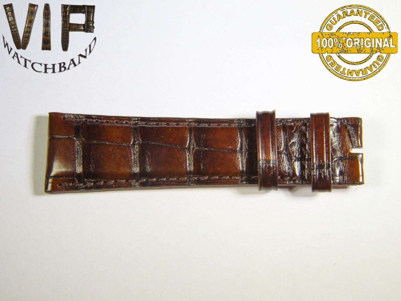 IWC 22mm short strap half, crocodile, brown — face side