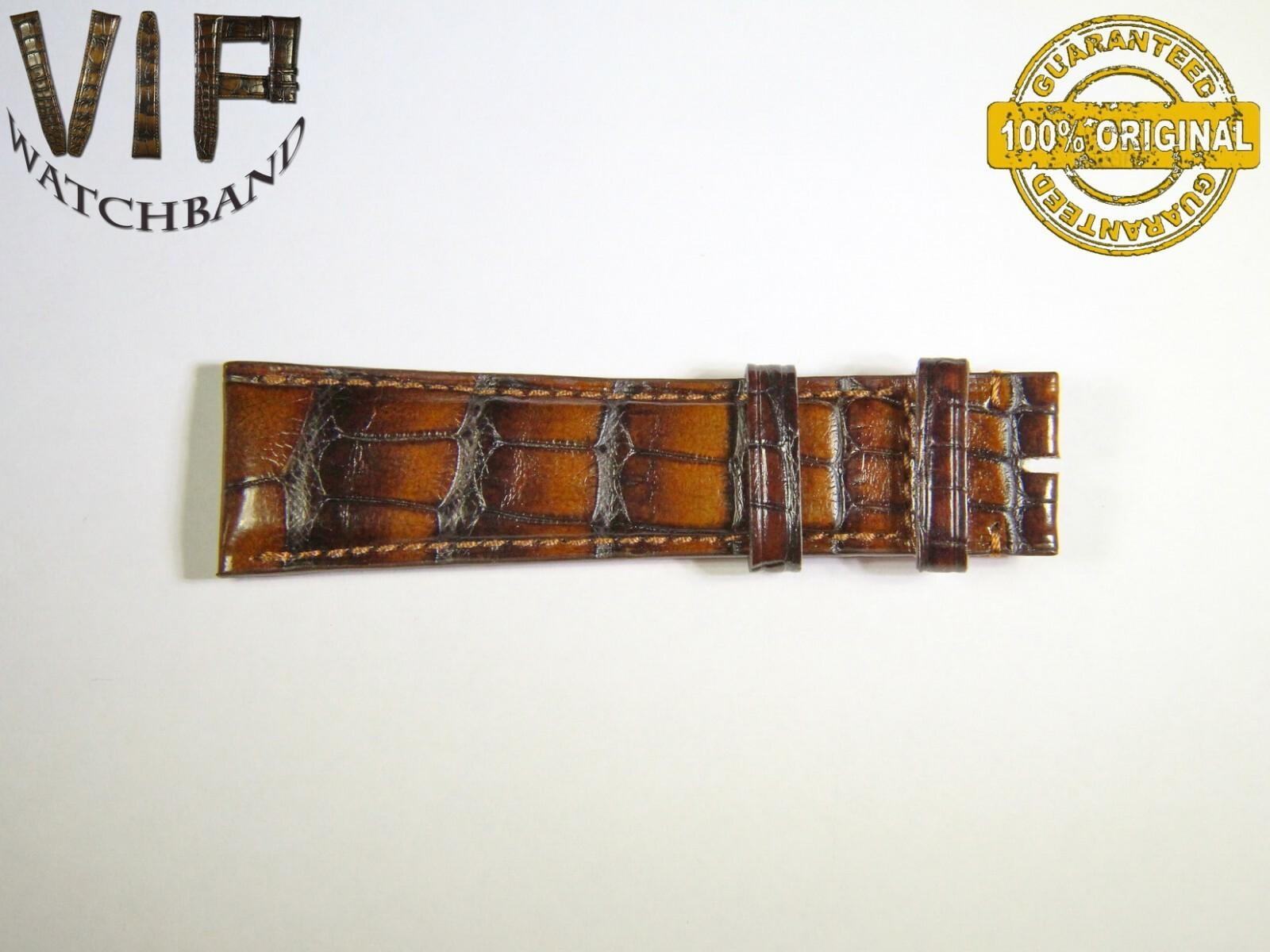 IWC 22mm short strap half, crocodile, brown — face side