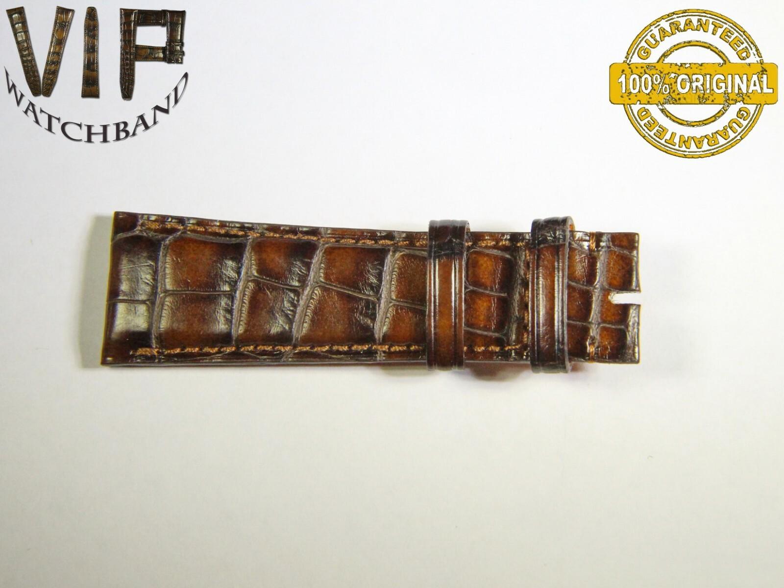 IWC 22mm short strap half, crocodile, brown — face side