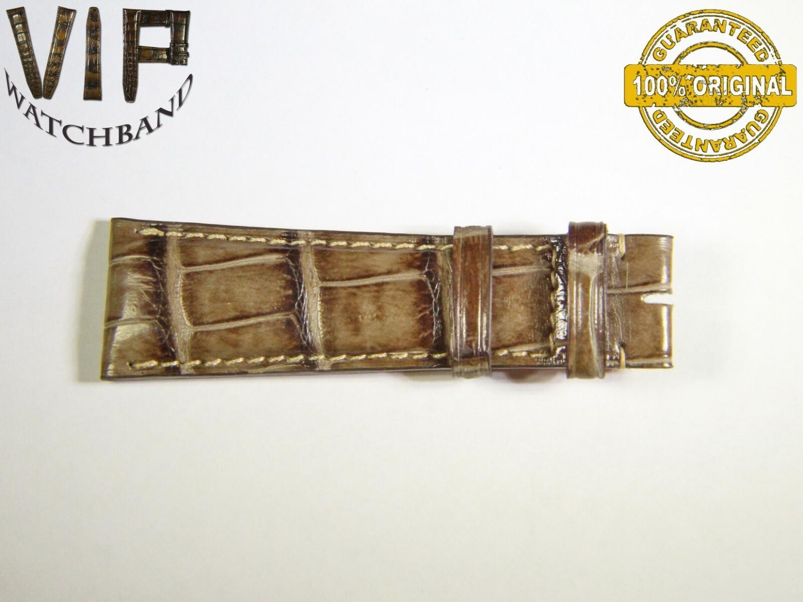 IWC 22mm short strap half, crocodile, grey — face side