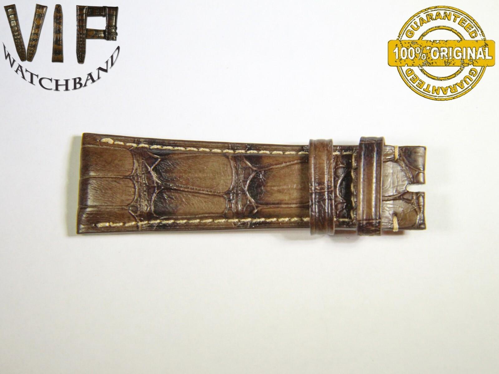 IWC 22mm short strap half, crocodile, grey — face side
